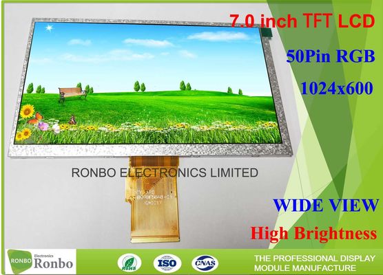 RGB Interface TFT LCD Display Module 1024 * 600 7.0" Thin Thickness 154.08 * 85.92mm