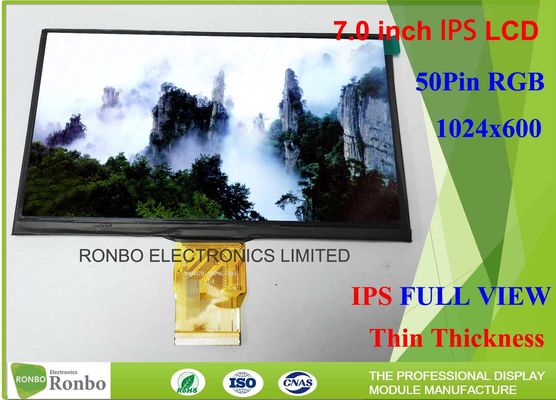 7.0 Inch Tablet LCD Screen 50pin RGB Resolution 1024 * 600 IPS LCD Display