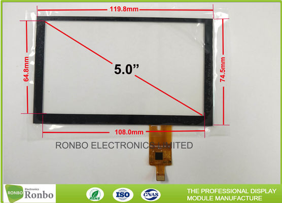 Thin I2C Interface 5.0 inch 800 x 480 Multipoint Capacitive Touch Panel Screen