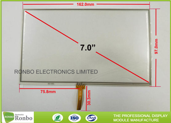 7.0 Inch 4 Wire RTP Resistive Touch Panel 1.2mm Thickness High Accuracy