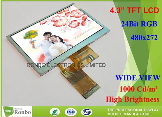 40 Pin Outdoor Lcd Display Panel , TFT LCD Daylight Visible Display 4.3 inch 480 x 272