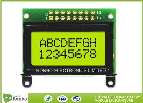 STN / FSTN COB LCD Character Display Module Display 8 * 2 White LED Backlight