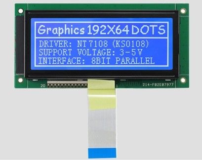 192*64 Character Graphics Dot Matrix LCD Display Module Yellow Green / Blue White