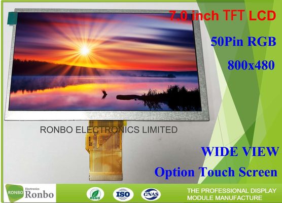 TN Type Tft LCD screen 7 Inch 50 Pin RGB Interface Customized For Office Electronics