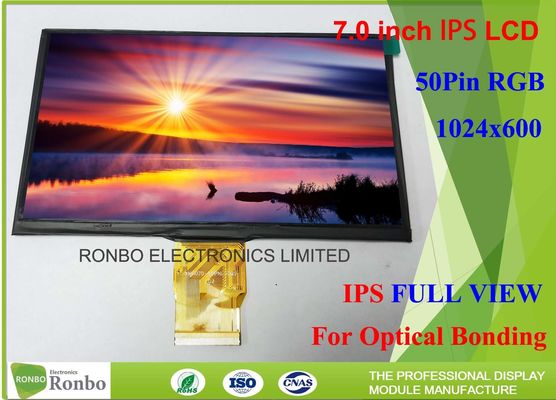 FPC 50 Pin RGB Interface IPS LCD Display Thin Thickness 7.0 Inch 1024 x 600