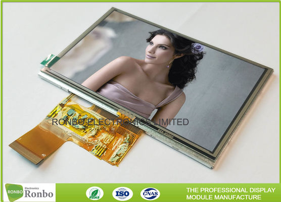 Customized High Luminance 5.0 Inch 800x480 Industrial LCD Display RGB 40pin With Resistive Touch Screen