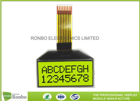 8 * 2 COG LCD Module STN Yellow / Green Positive Monochrome LCD Screen