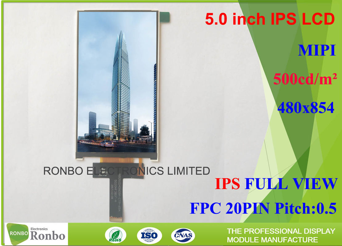 Customized Mipi Interface Ips Lcd Screen Thin Ips Lcd Panel Fwvga 5 0 Inch 480 854