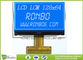 STN Blue Negative LCD Display , Monochrome COG Customized 128x64 Lcd Module